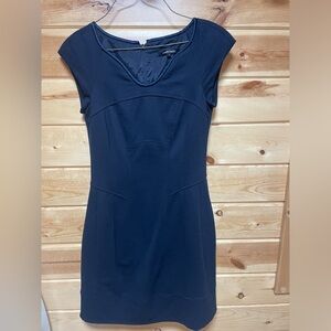 Nanette Lepore Shift Satin Trimmed Navy Dress Size 2